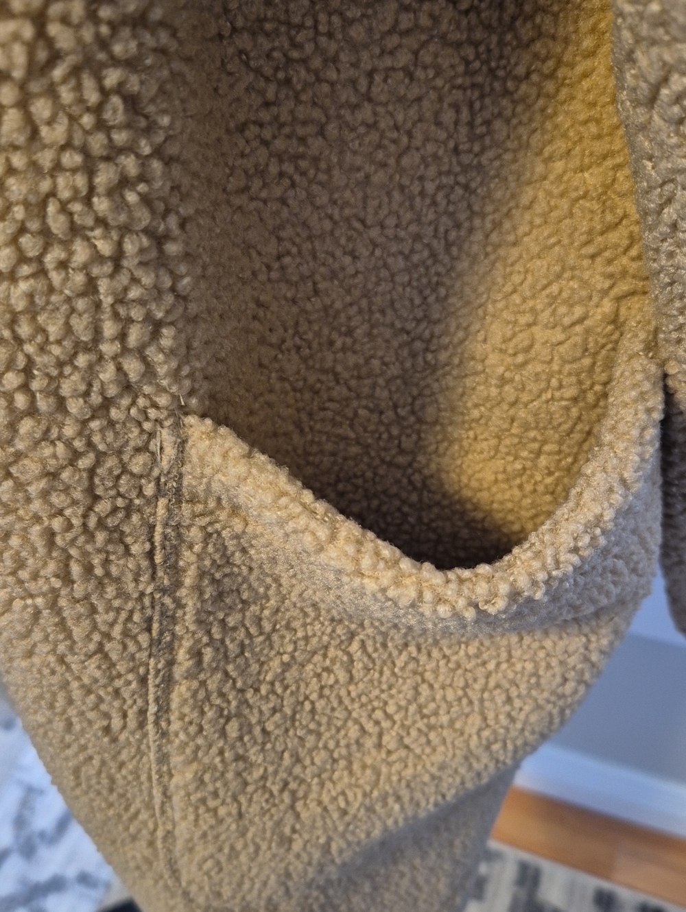 Columbia Women's Beige Teddy Fleece Coat with Funnel Collar - 3X - Picture 6 of 9